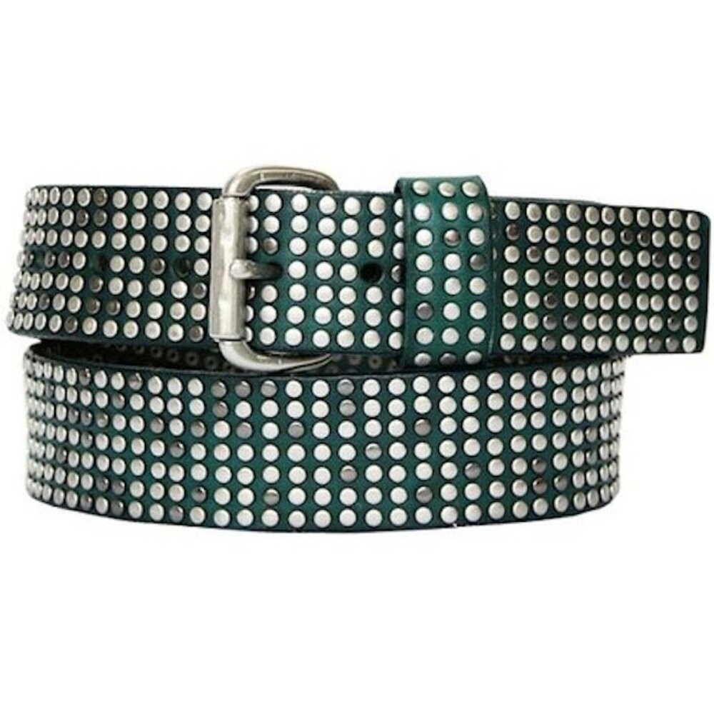 Liebeskind Berlin Dark Green Leather Studded Belt